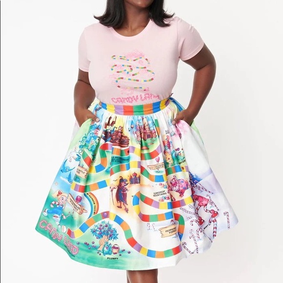 Unique Vintage Dresses & Skirts - Candyland x Unique Vintage Board Print Swing Skirt